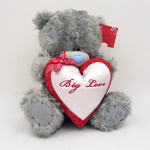 Мишка MTY 30 см держит белое сердце Big Love (G01W2879)