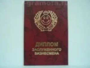 Диплом заслуженного бизнесмена (AE0000185) (Мастер)