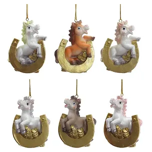 Фигурка декоративная подвесная Лошадка, 6 вариантов (5х2х7) 3126907