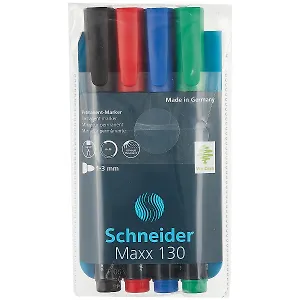 Маркеры перманентные Schneider, Maxx 130, 4 цвета 1 мм