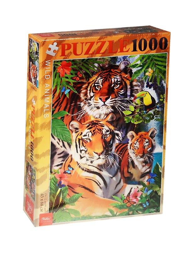 Пазл «Тигриная семья» 1000 элементов, Hatber 2519477 — 1