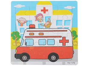 Развивающая рамка Скорая помощь, дерево, 16 элементов