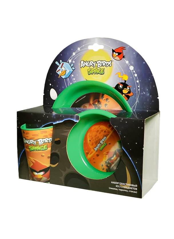 ANGRY BIRDS SPACE Набор пластик. из 3-х пр.стерео зелен.Планета 2393511 — 1
