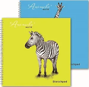 Альбом для эскизов, Скетчпад, Феникс+ 80л 195*195мм Животные твердая обложка на спирали 43132