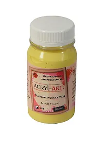 Краска акриловая "Акрил-Арт" неаполитанская желтая,100мл,банка, Таир