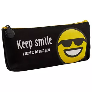 Пенал на молнии «Смайлы: keep smile», 19 х 8 см — 2585890 — 1