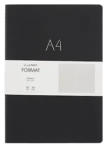 Книга для записей А4 60л "Format. No 1" иск.кожа, интеграл.переплет, тиснение фольгой