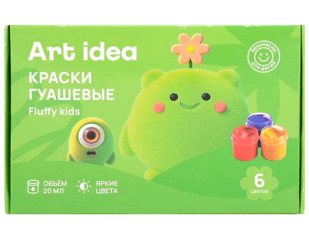 Гуашевые краски 6 цветов, 20 мл, Art idea 3157864 — 1