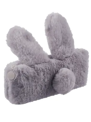 Пенал-косметичка для девочек из искусственного меха с подкладкой "Rabbit", серый, Yoi 3087325