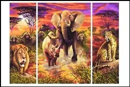 Набор для раскрашивания Триптих Африканские слоны (609260520) (50х80см) (коробка) 2272531