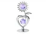 Миниатюра Сердечко с цветком (U0174-001-CVL) серебристого цвета… 2296955