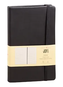 Книга для записей А5 96л лин. "JOY BOOK. Черный агат" иск.кожа, тонир.офсет, скругл.углы, ляссе