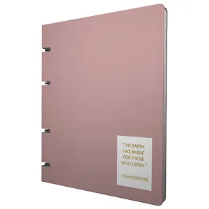 Тетрадь 120л кл. "NUANCES. Персик" на кольцах, смен.блок, обл. кож.зам, нашивка, инд.уп