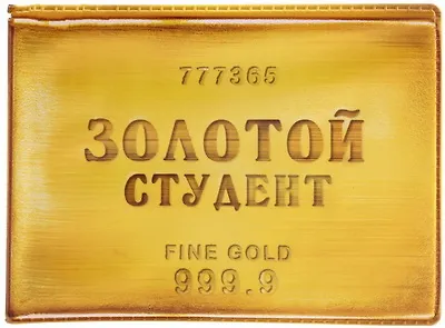 Студенческий билет пластик Золотой студент 11*8,5 см (488339) 2346933 — 1