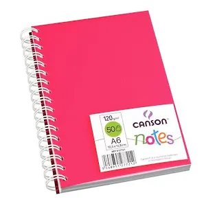 Блокнот для эскизов А6 50л "Notes" 120г/м2, роз.пласт.обл, спираль, Canson