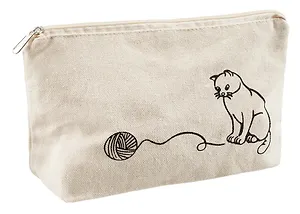Пенал-косметичка "Кот с клубком", ткань