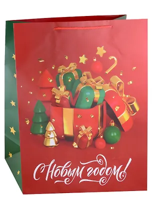 Пакет А3+ 48,9*40,6*19 "Подарки" Новый год, бум.ламинат 2955368