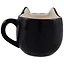 Кружка с ушками Мордочка котика (черная) (керамика) (400мл) (12-06641-2715) — 2767596 — 2