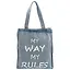 Сумка-шоппер джинсовая на молнии My way my rules (40*33см) (светло-синий) — 2619085 — 1