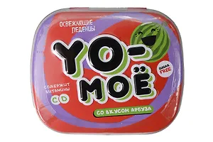 Освежающие леденцы YO-моё со вкусом арбуза 16 гр в ж/б
