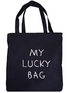 Сумка-шоппер на молнии My lucky bag черная, 37см.*38см.