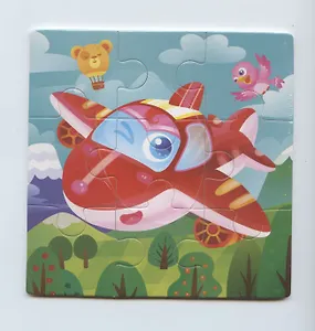 Деревянная пазл-рамка (14,5х14см) "САМОЛЕТ" (9 элементов) (окраш.рамка) Арт.AN02630