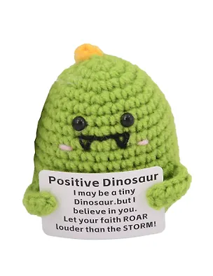 Мягкая игрушка с пожеланием Динозаврик (вязаная) (11см) (12-4305-202508-XP17) 3124846