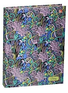 Ежедневник недат. А5- 112л "Орнамент. Розовые цветы" 7БЦ, с поролоном, цвет.блок, выб.лак, блестки, Listoff