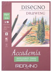 Альбом для зарисовок 14,8*21см 30л "Accademia" склейка, 200г/м2, Fabriano