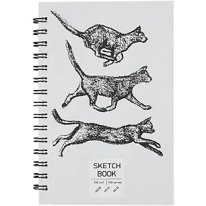 Скетчбук А5 100л "SKETCHBOOK. Кошки", 100г/м2, евроспираль