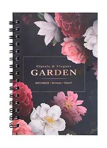 Скетчбук А5 60л "Garden" 120г/м2, тв. обложка, софт. тач, евроспираль
