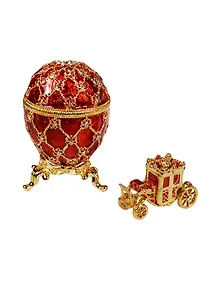 Яйцо пасхальное С каретой среднее (цв.красный) (JD0725A+JD0767)