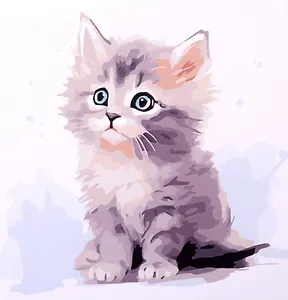 Холст с красками по номерам "Малыши-животные. Красочный котенок", 20 х 20 см