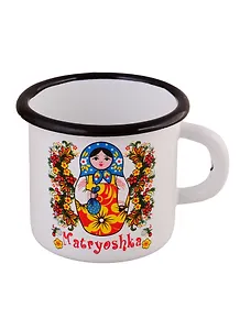 Кружка мет.эмалированная Матрешка с цветами (09006-34AS-F)