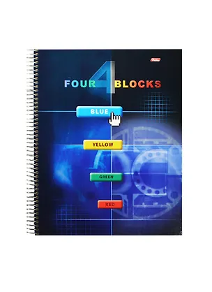 Тетрадь А4 160л кл. "Foor Blocks" 7Бц, обложка с карманом, спираль на отрыв, 3 разделителя, Hatber 236749