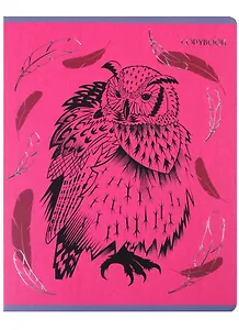 Тетрадь в клетку Unnika, "Совы и филины (графика)", 48 листов, в ассортименте