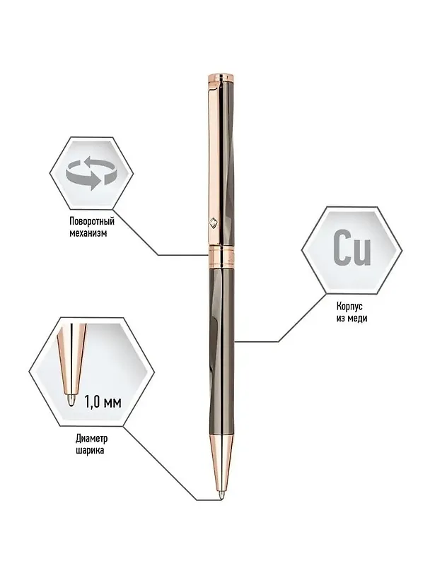 Ручка шариковая Delucci, Inno, подарочная синяя 1 мм 2932002 — 4