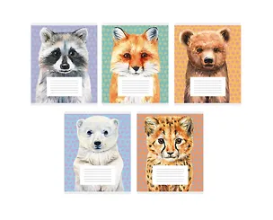 Тетрадь в клетку Listoff, "Зверята (Универсальная плашка)", 24 листа, в ассортименте 3026449