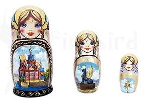 Сувенир, Матрешка 3М (виды СПб)высота 10см, d=5см М3-17.3 332658
