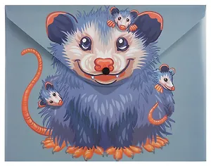 Папка-конверт А4 на кнопке "Опоссум", двуст.печать