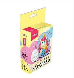 Набор для творчества LORI. Барельеф из гипса "Единорожка с букетом"