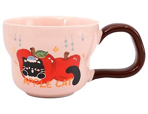 Кружка Apple Cat Котик с яблоком (розовая) (керамика) (400мл) (12-6641-202604-03) 3163331