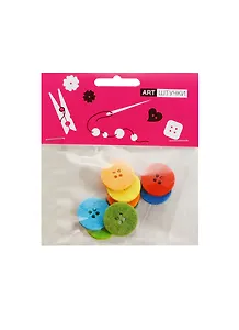 Набор из пуговиц фетр (6069-6) (10шт) (3мм) (ассорти) (упаковка/хедер)