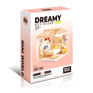 8004 Конструктор интерьерный для детского творчества – сборный домик Fairy Care «Роскошная тёплая семейная спальня», количество деталей - 82 (материалы: пластик, металл, картон), со световыми эффектам