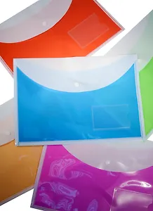 Папка-конверт А4 на кнопке НЕОН с карманом для визитки