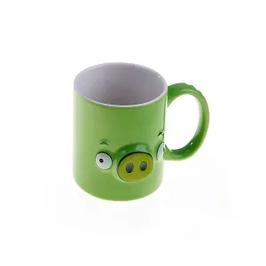 Angry Birds Кружка керамическая в коробке 3D (300мл) (Зеленая свинка)