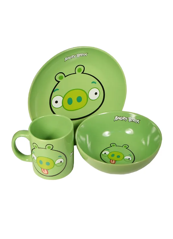 ANGRY BIRDS SPACE Набор керам. из 3-х пр (глазурь) зеленый 2396887 — 1