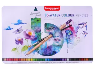 Карандаши акварельные 36цв "Expression Aquarel" +кисть, металл.кор. — 258743 — 1