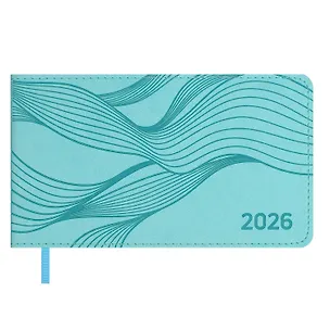 Еженедельник дат. 2026г. 64л 150x87 мм 150x87 мм "Виннер" голубой, кожзам, мягк.переплет, блинт.тиснение, офсет, карманный, горизонт, справ.мат-лы, закругл.углы, ляссе, инд.уп 3116614