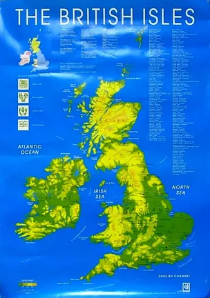 Карта The British Isles / Британские Острова. Масштаб (1:1 675 000) — 2840866 — 1